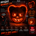 Masque nounours LED Halloween orange 23 x 26 cm avec boîtier de contrôle inclus et avertissement 18+ usage adulte